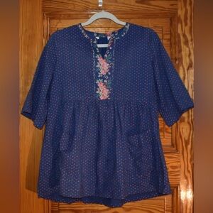 April Cornell - Polka Dot Printed Tunic. Women’s Size Small.
